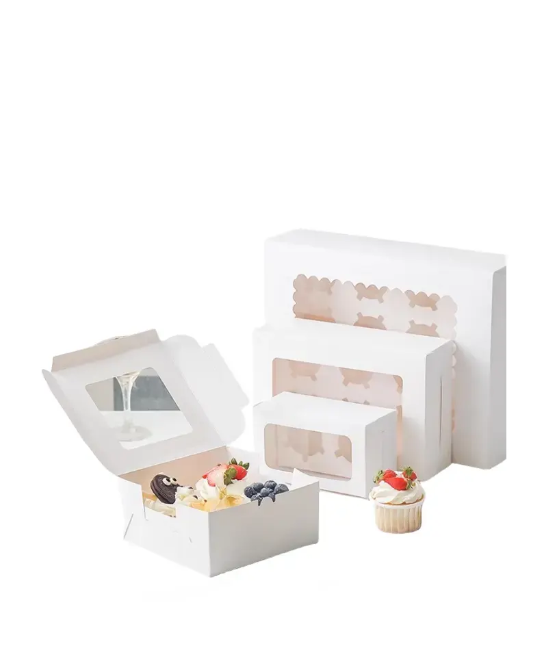 Food-grade cupcake pastries box packaging takeout cupcake box cake food container with window