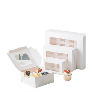 Food-grade cupcake pastries box packaging takeout cupcake box cake food container with window