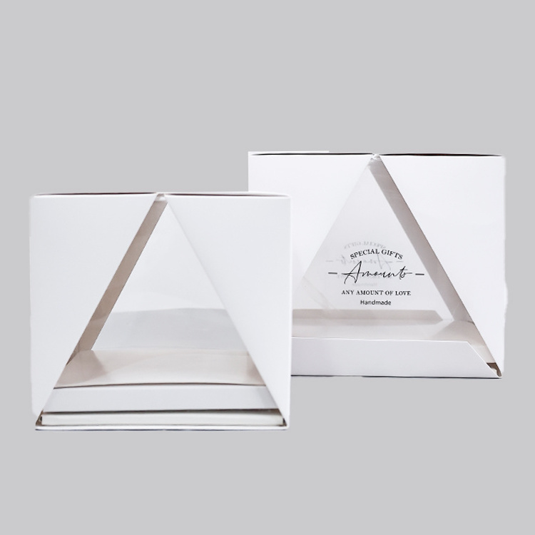 2024 new arrival Custom plastic cake Boxes Cake Containers Cake Dessert Boxes with triangle Window