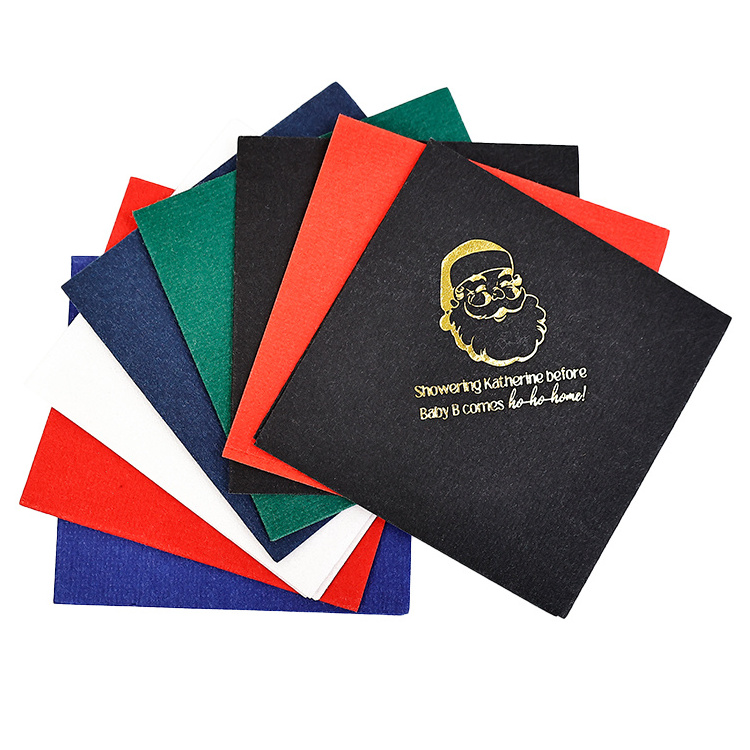 Wholesale 1/4 Folded Customized Airlaid Napkin Cocktail Napkins With Foil Stamping For Restaurant And Hotel