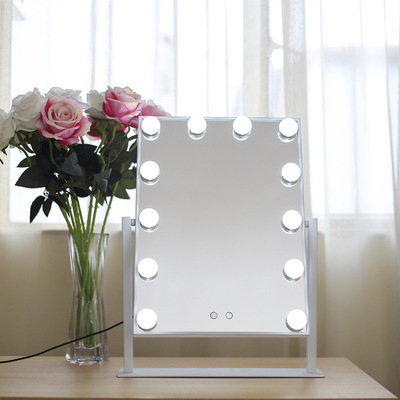 2021 Hollywood desktop small mirror led 9 bulb vanity mirror with dimmable led bulbs