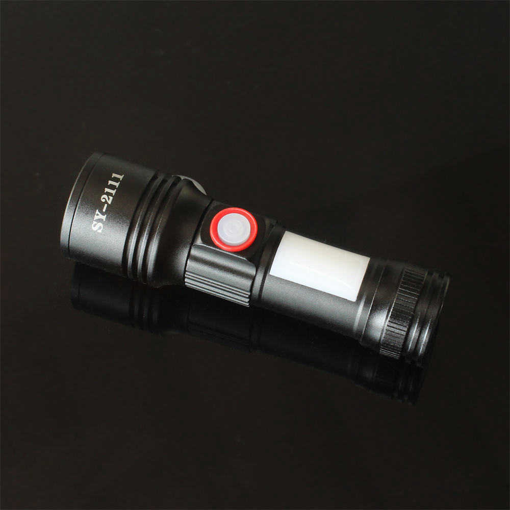 Newest Mini LED Aluminum COB Magnetic USB rechargeable zoomable flashlight& small Work light with side light