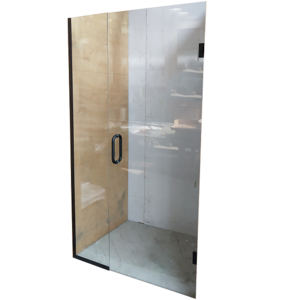 Hinges Interior Shower Enclosure 8mm 10mm Swing Shower Washroom Glass Doors With Black Hardware