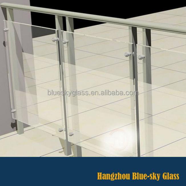 Frameless stainless steel toughened glass with hardware tempered glass railing balustrade handrails fence panel parapet