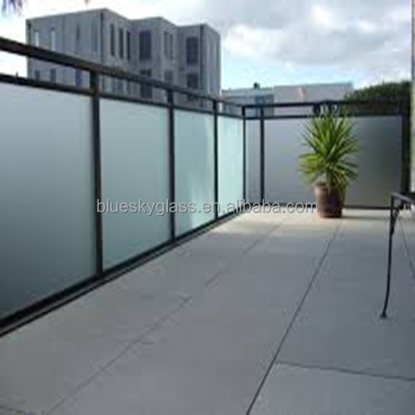 tempered glass manufacturers hangzhou frosted glass fence panels Glass railing parapets Balustrades Handrails