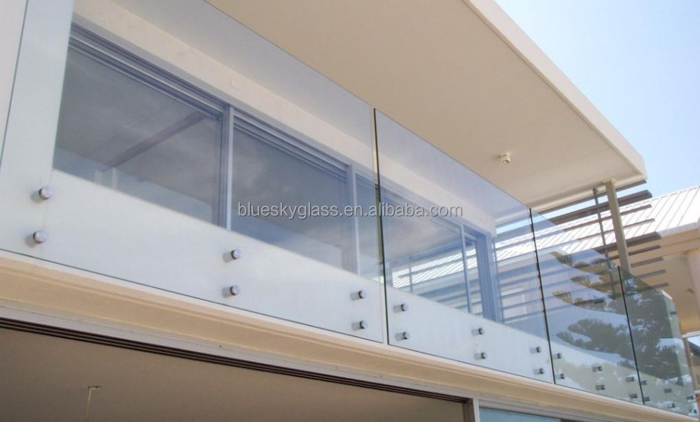 Frameless stainless steel toughened glass with hardware tempered glass railing balustrade handrails fence panel parapet