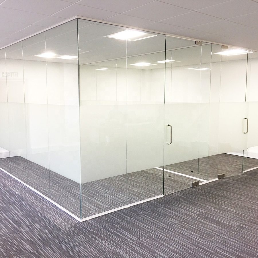 8mm 10mm 12mm tempered partition glass office wall with AS BS certificate