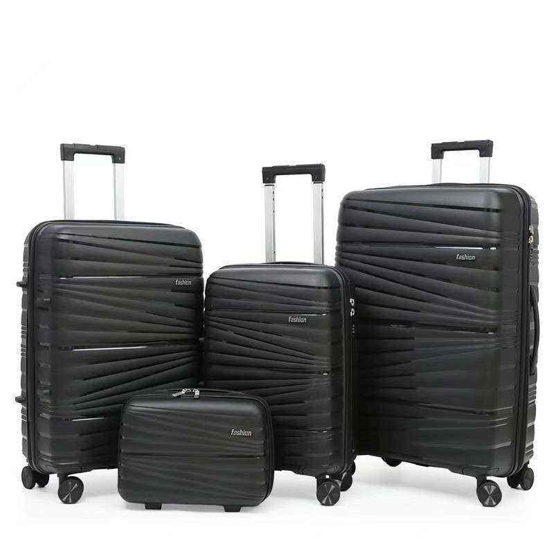 2023 new PP luggage foreign trade trolley suitcase three sets of 20 24 28 large-capacity suitcase PP trolley case