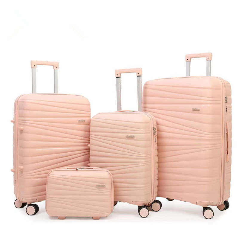 2023 new PP luggage foreign trade trolley suitcase three sets of 20 24 28 large-capacity suitcase PP trolley case