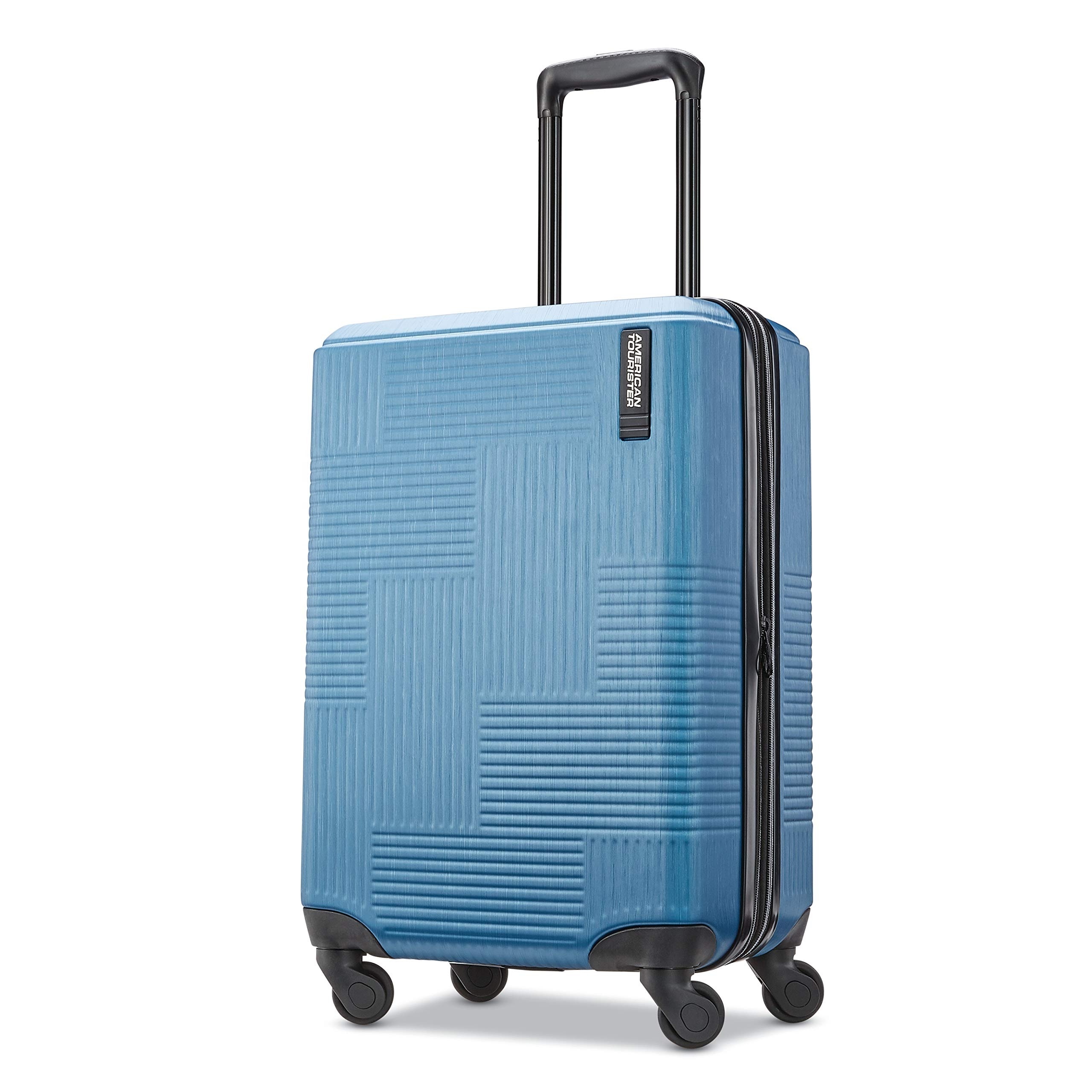 Expandable Hardside Luggage with Spinner Wheels, Blue Spruce, Checked-Medium 24-Inch