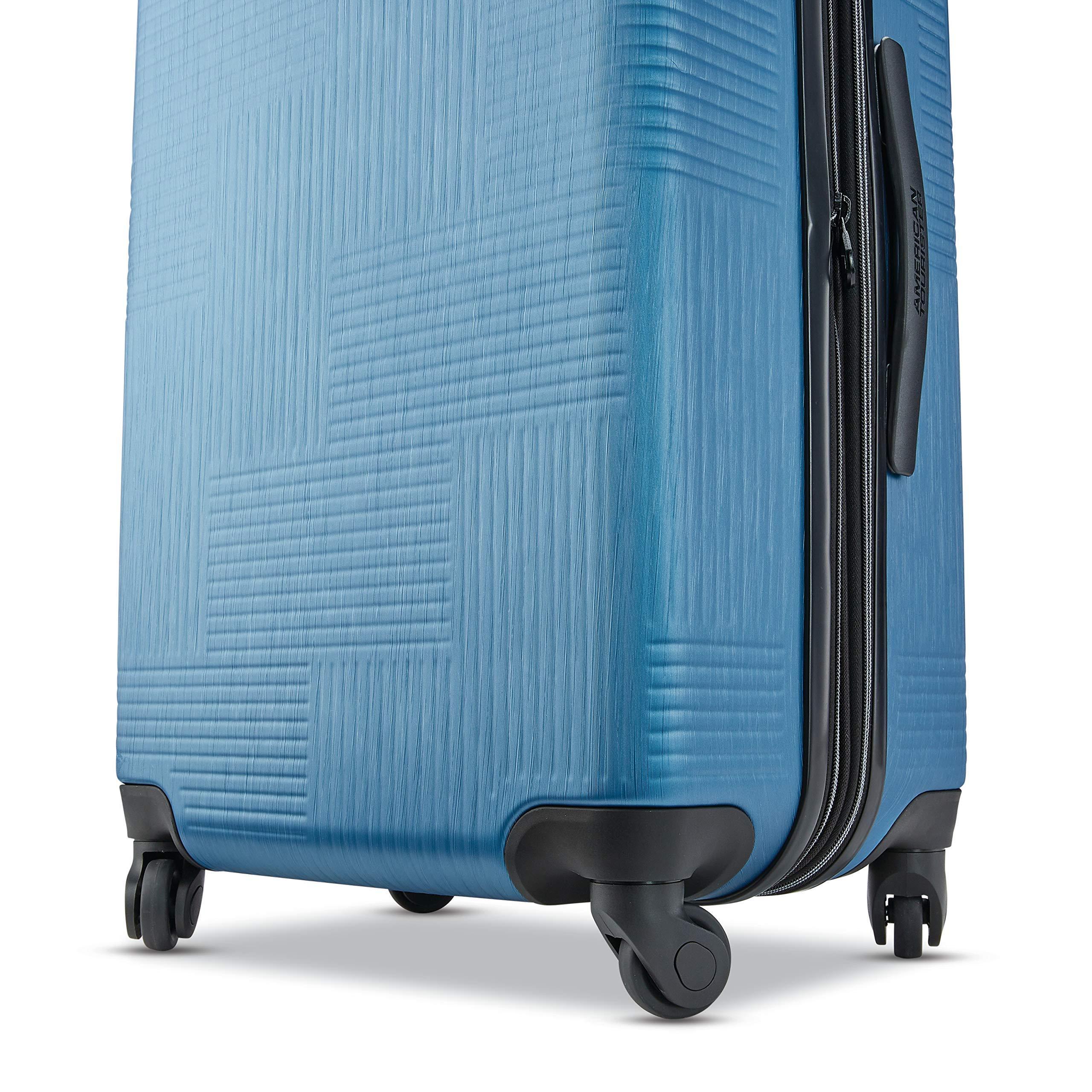 Expandable Hardside Luggage with Spinner Wheels, Blue Spruce, Checked-Medium 24-Inch