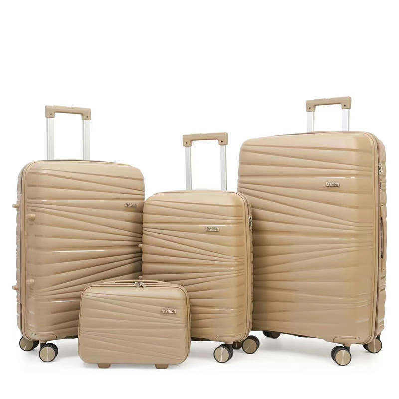 2023 new PP luggage foreign trade trolley suitcase three sets of 20 24 28 large-capacity suitcase PP trolley case