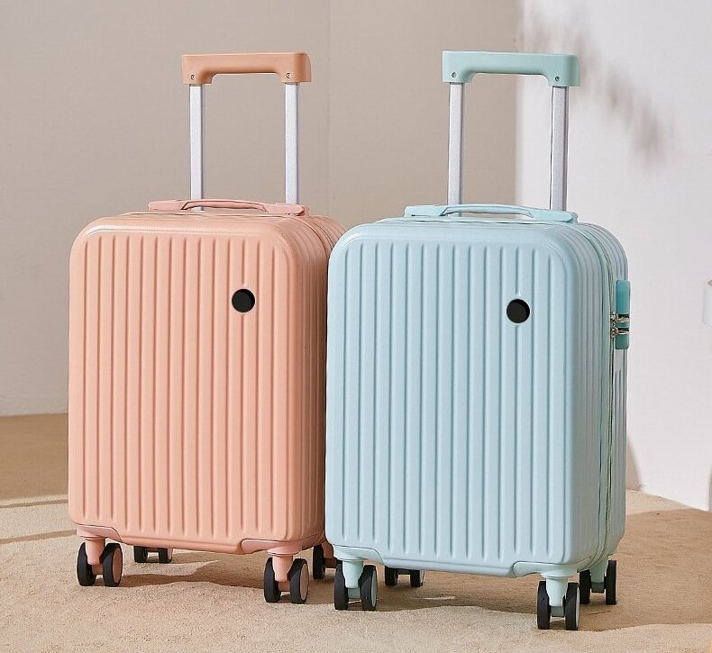 Mini cabin Carry on luggage 18 inch portable suitcase with cup holder and USB charging port zipper Children's suitcase