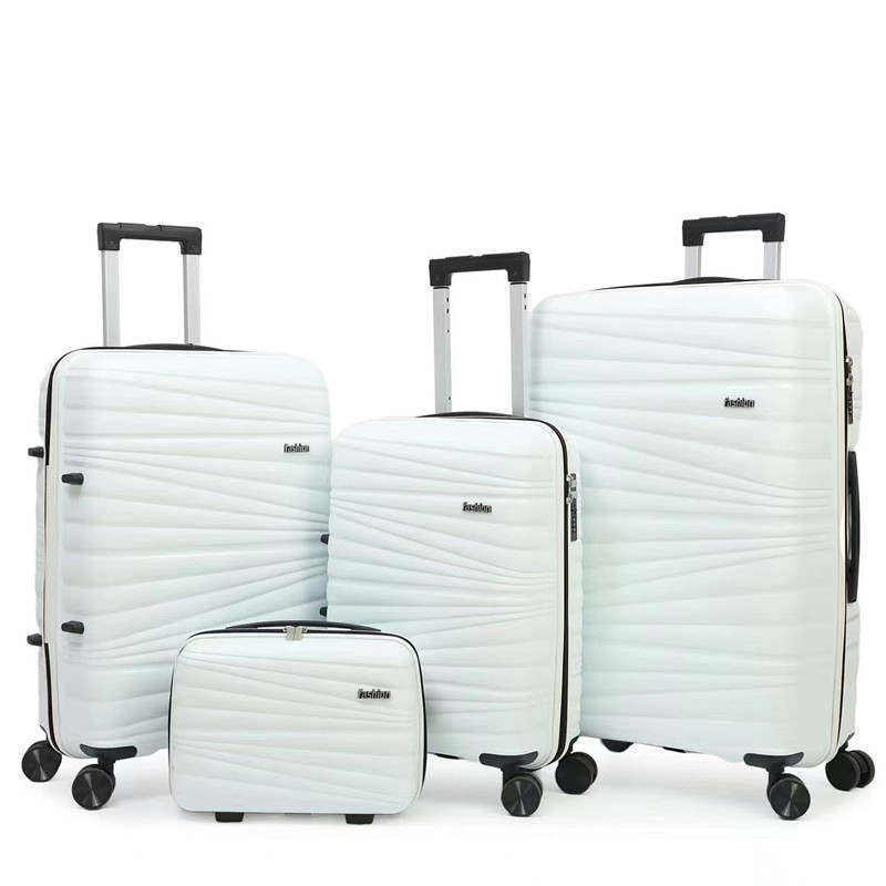 2023 new PP luggage foreign trade trolley suitcase three sets of 20 24 28 large-capacity suitcase PP trolley case