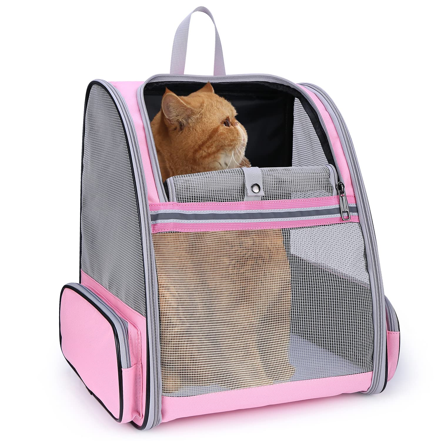 Cat backpack expandale pet courier backpack doggy pet dog carrier with breathable mesh for outside small dog cat travel hiking