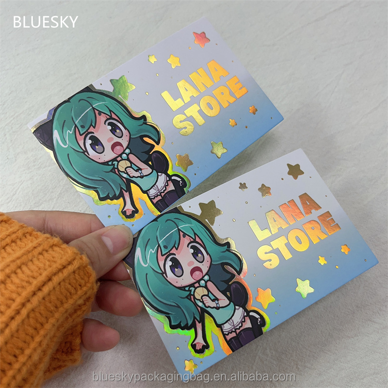 High quality customized paper postcard holographic printing / greeting  thank you card / Business card