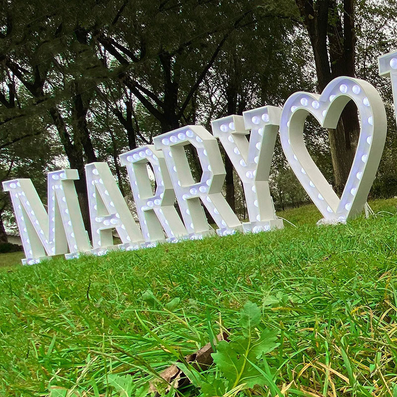 Factory Supplier Wedding Marry Baby Large Light Up 4Ft Wood Marquee Letters For Outdoor