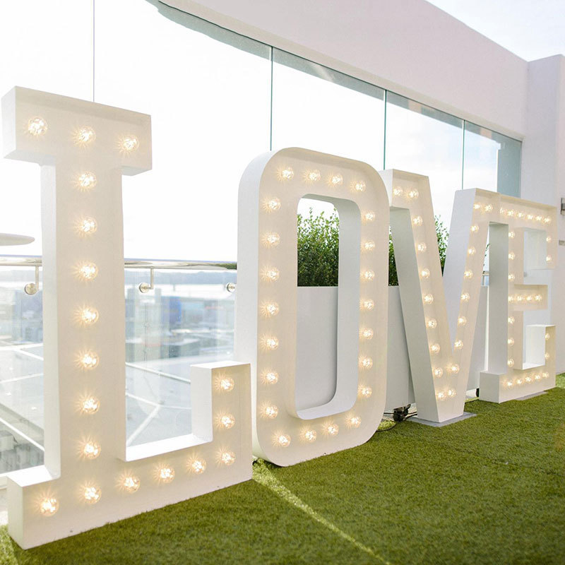 Factory Supplier Wedding Marry Baby Large Light Up 4Ft Wood Marquee Letters For Outdoor