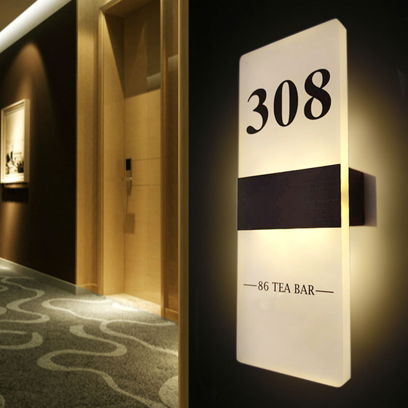 Customized Signage Led Hotel Door Plate Rooms Number Hotel Indoor Directions Sign