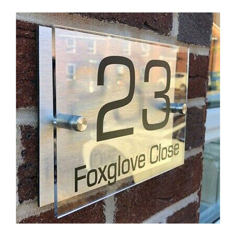 Acrylic Contemporary House Number Room Numbers Signs Plaques Glass Effect Door Number Sign For Office