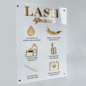 Nail Shapes Sign Aesthetics Waxing Lash Aftercare Acrylic Sign For Business Spa Salon Wall Decor