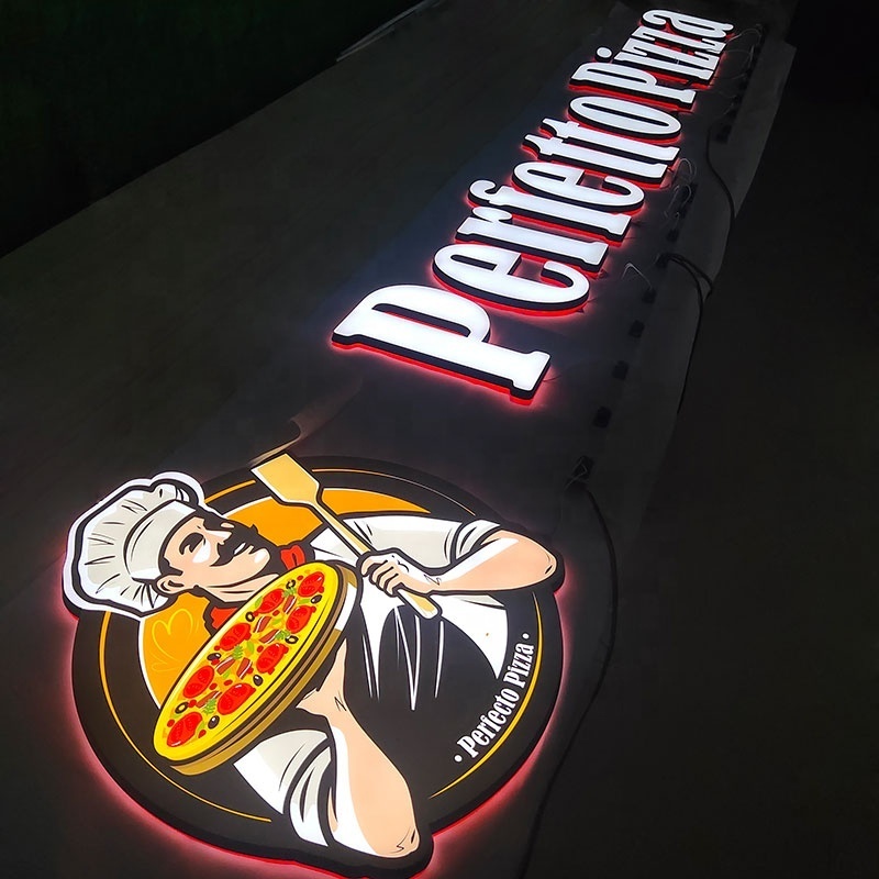 2023 Popular Enseigne Lumineuse Outdoor Led Pizza Signs Kebab Shop Kitchen Restaurant 3D Led Letter Sign Board