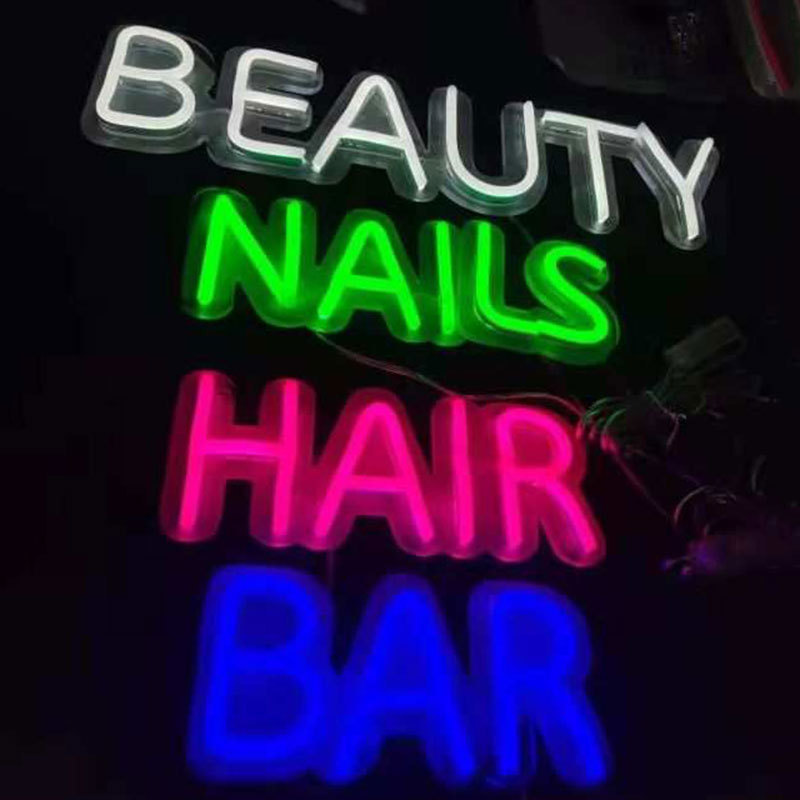 Custom Flexible Led Neon Signs Beauty Eyelash Extensions Hair Salon Bar Studio Nails Lash Room Decor Open Shop Window Neon Sign