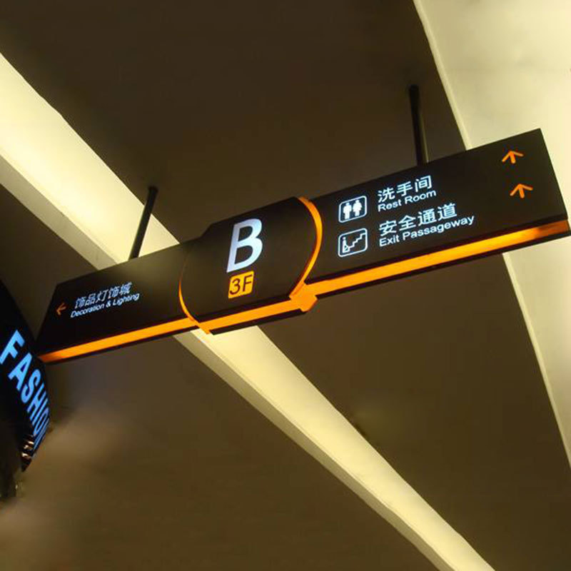 Indoor Used Hanging Wall Floor Mall Wayfinding Building Directional Signs Board Led Light Box Interior Signs