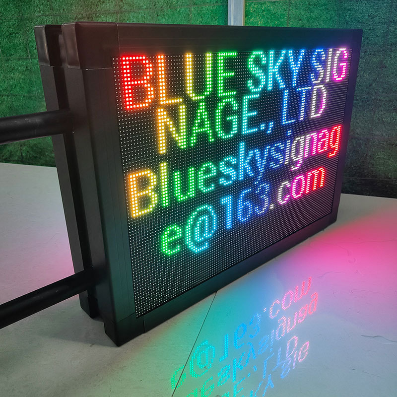 Outdoor RGB Full Color P4 Double Side Scrolling Message Board Led Display Screen Programmable Led Running Sign