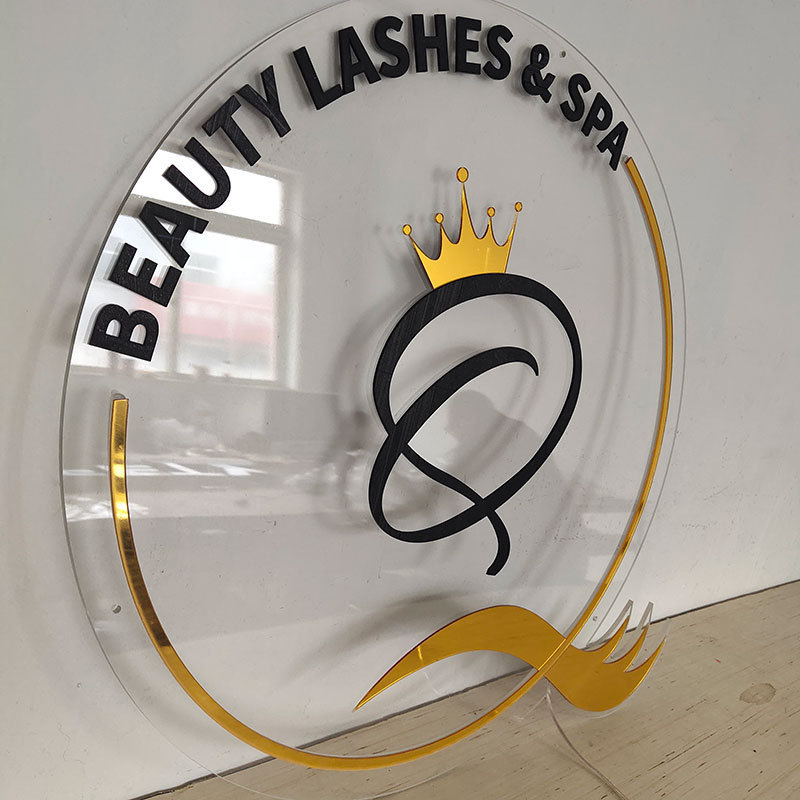 Suspended Acrylic Sign Round Boutique Salon Open Closed Hanging Plexiglass Sign Podcast Decorations