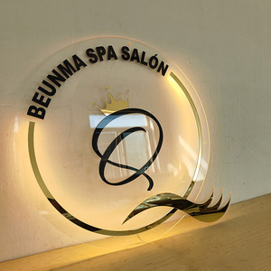 Acrylic Sign Custom Advertise Led 3D Letter Backlit Neon Round Signboard Sign Boards Spa Light Lash Studio Decoration