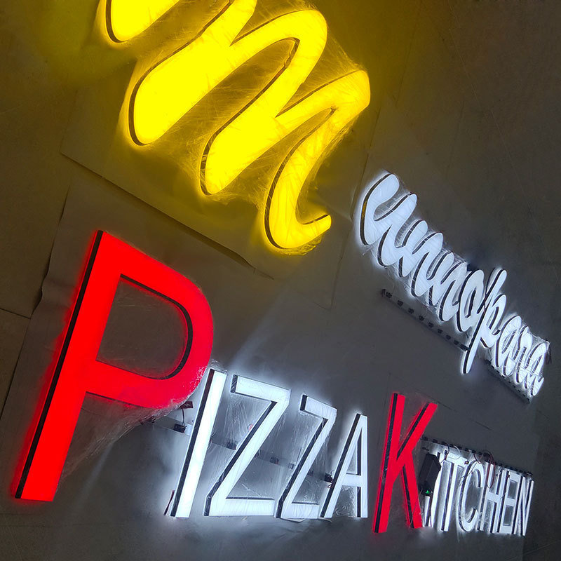 2023 Popular Enseigne Lumineuse Outdoor Led Pizza Signs Kebab Shop Kitchen Restaurant 3D Led Letter Sign Board