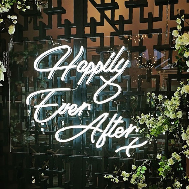 Led Custom Light Luminous Letter Neon Led Sign Acrylic Letters Wedding Decor Happily Ever After Neon Sign