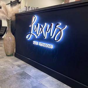 Led Acrylic Business Sign Backlit Acrylic Store Front Name Decor Light For Lash Salon Shop Branding Board