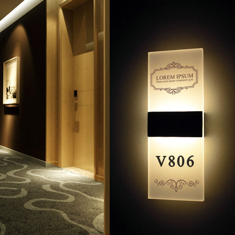 Customized Signage Led Hotel Door Plate Rooms Number Hotel Indoor Directions Sign