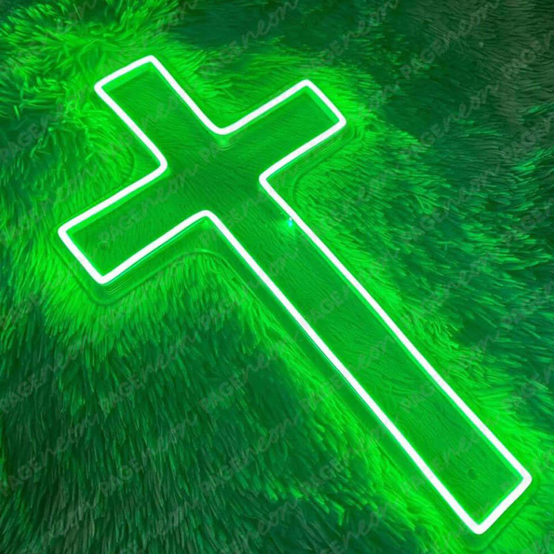 Personalized Neon Christian Jesus Red Green Cross Led Sign Light Holy Cross Led Neon Sign Home Wall Decor Art