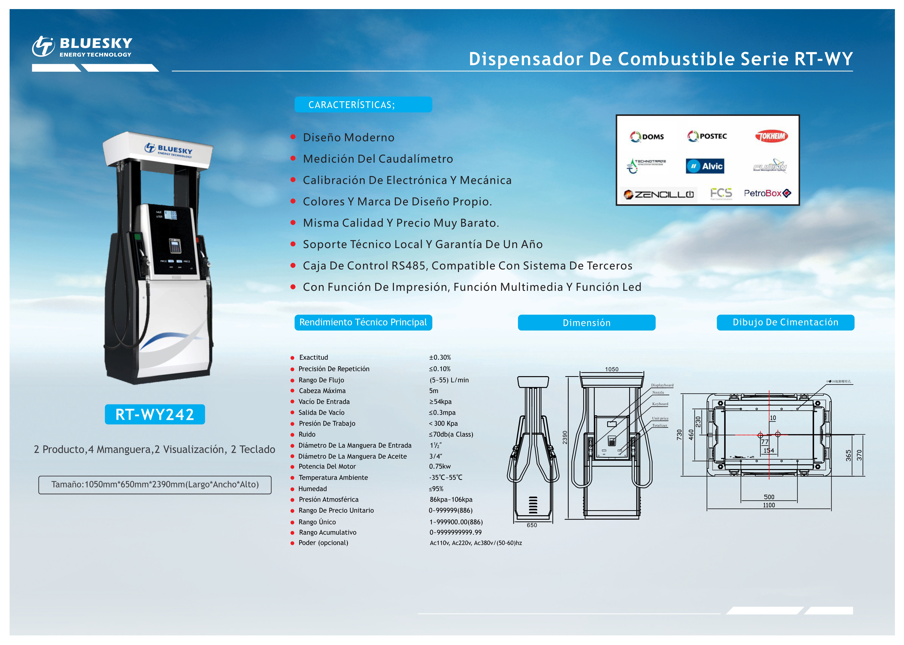 Bluesky Dispensador de combustible New High Quality Petrol Station Digital Controller System Automated Automatic Fuel Dispenser