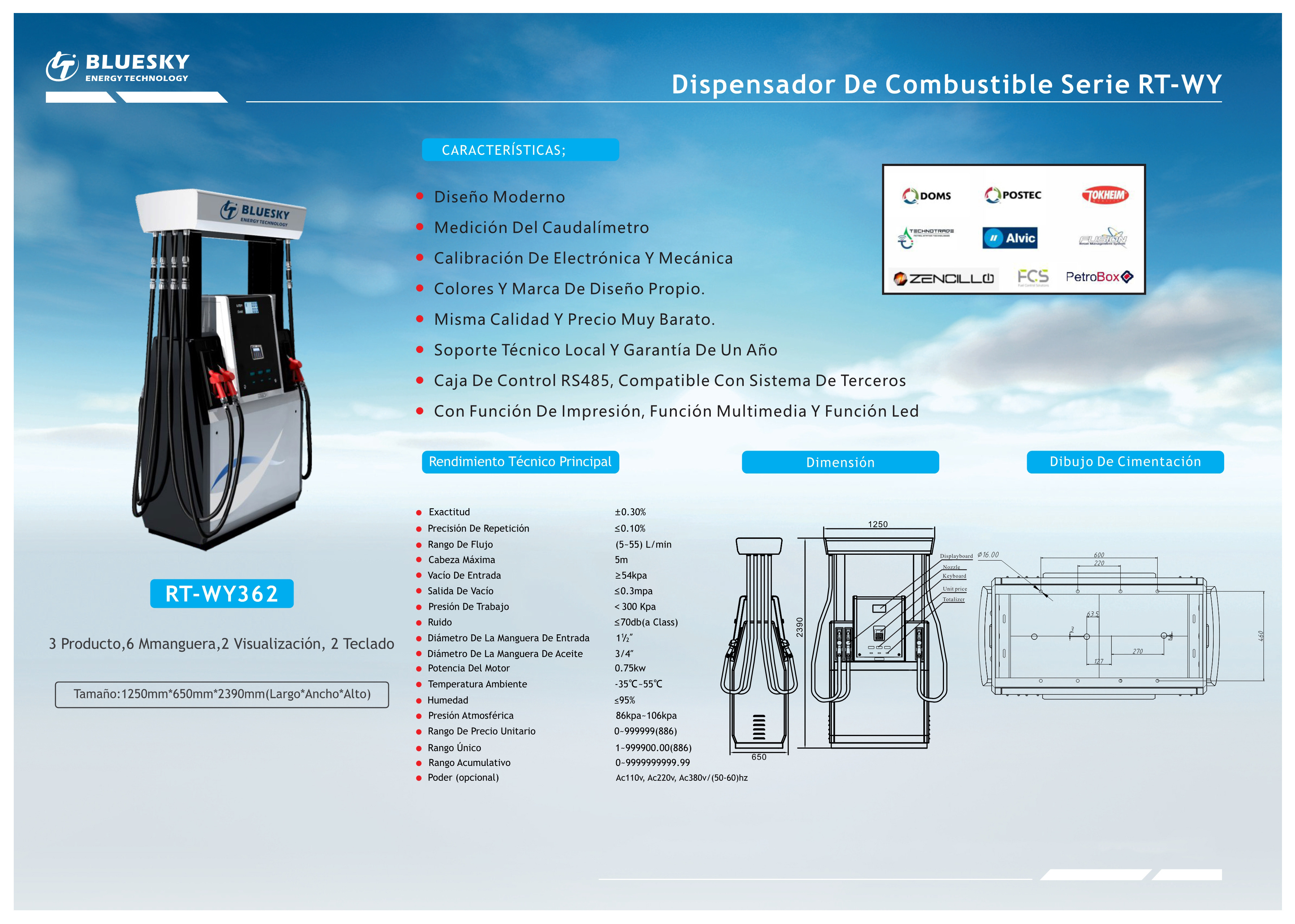 Bluesky Dispensador de combustible New High Quality Petrol Station Digital Controller System Automated Automatic Fuel Dispenser