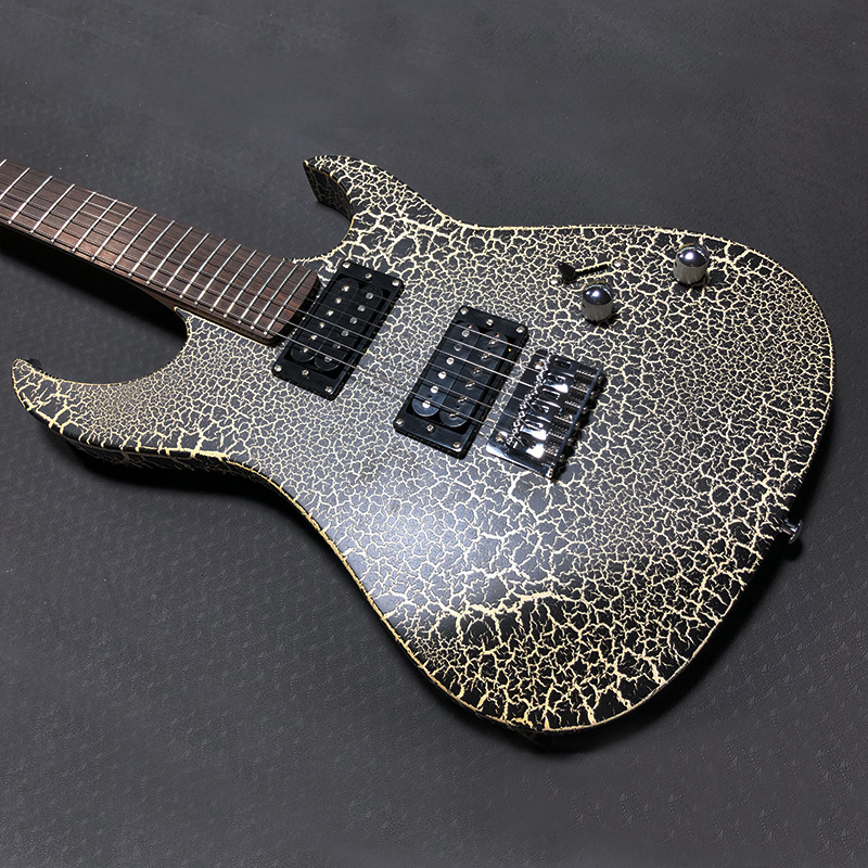 Custom OEM High Quality Cool Shaped Cheap Solid body Unbranded Metal Rock 6 string Crackle Electric Guitar