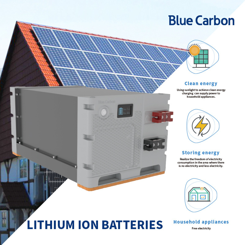 Blue Carbon Best Price battery lithium ion off grid solar power system 5kw 10kw  lithium solar battery pack for sell