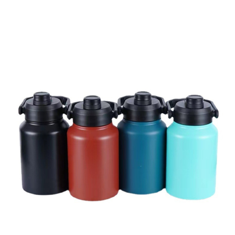 2l 64 oz 128oz Insulated Vacuum Water Bottle with Spout Lid Stainless Steel Flask for Travel Outdoor Large Thermal Water Bottle