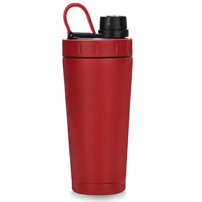 Insulated Stainless Steel Protein Shaker Bottle, Double Walled Water Bottle Shaker Cup