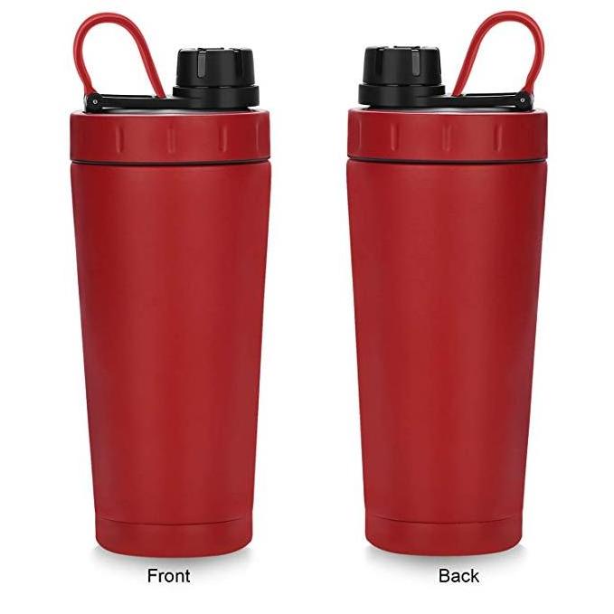 Insulated Stainless Steel Protein Shaker Bottle, Double Walled Water Bottle Shaker Cup