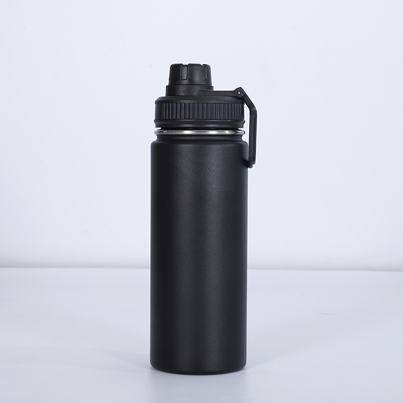 Wide mouth stainless steel water bottle vacuum flask with flip top lid with hassle-free chugs