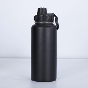 Wide mouth stainless steel water bottle vacuum flask with flip top lid with hassle-free chugs