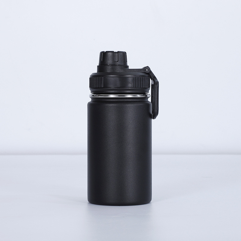 Wide mouth stainless steel water bottle vacuum flask with flip top lid with hassle-free chugs