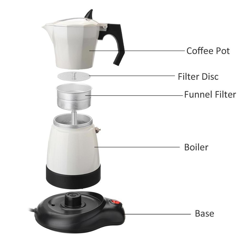 6 Cups Electric Tea Coffee Maker Pot Espresso Machine Mocha Home Office 480W Coffee Machine