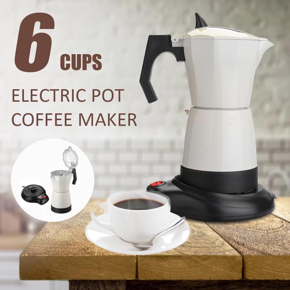 6 Cups Electric Tea Coffee Maker Pot Espresso Machine Mocha Home Office 480W Coffee Machine