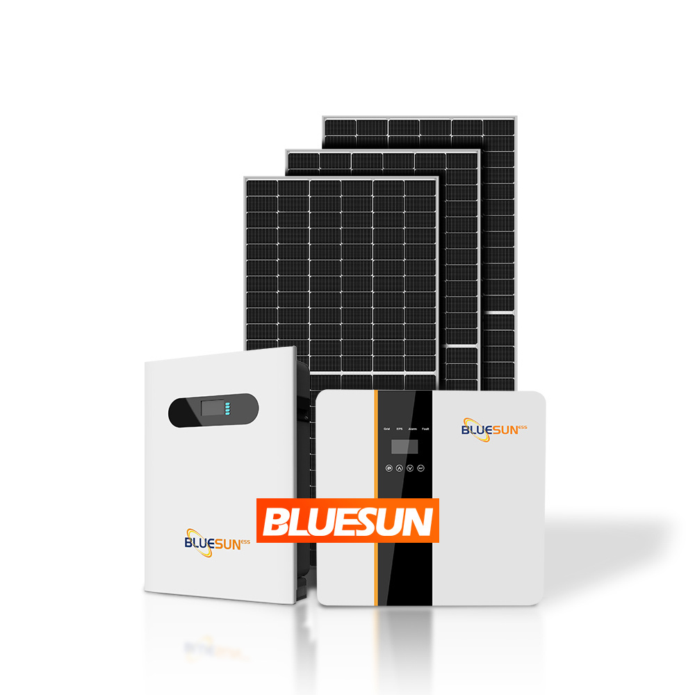 Bluesun 10Kw 20Kw 30Kw Solar System Pv Solar Energy Kits On Grid Hybrid Solar Generator System For Industrial