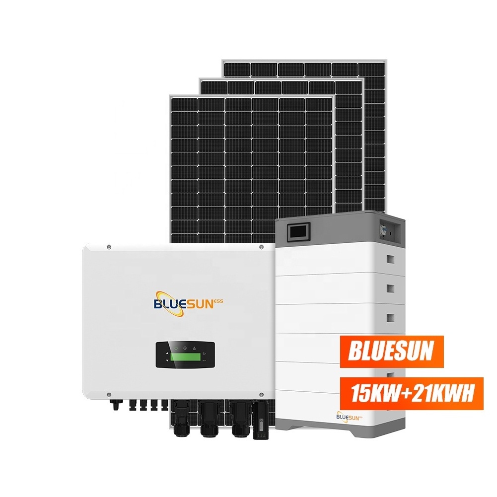 Bluesun China supplie 15kw 20kw off grid ess storage hybrid solar system for industrial use